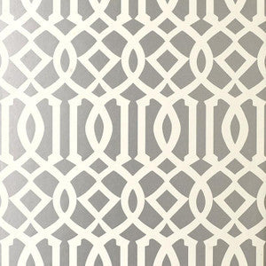 Imperial Trellis Silver 5003362 by Schumacher Wallpaper