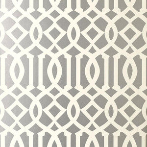 Imperial Trellis Silver 5003362 by Schumacher Wallpaper