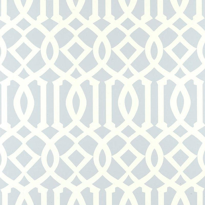 Imperial Trellis Soft Aqua 5003363 by Schumacher Wallpaper Print Happy 6.75" - Fabric Carolina -