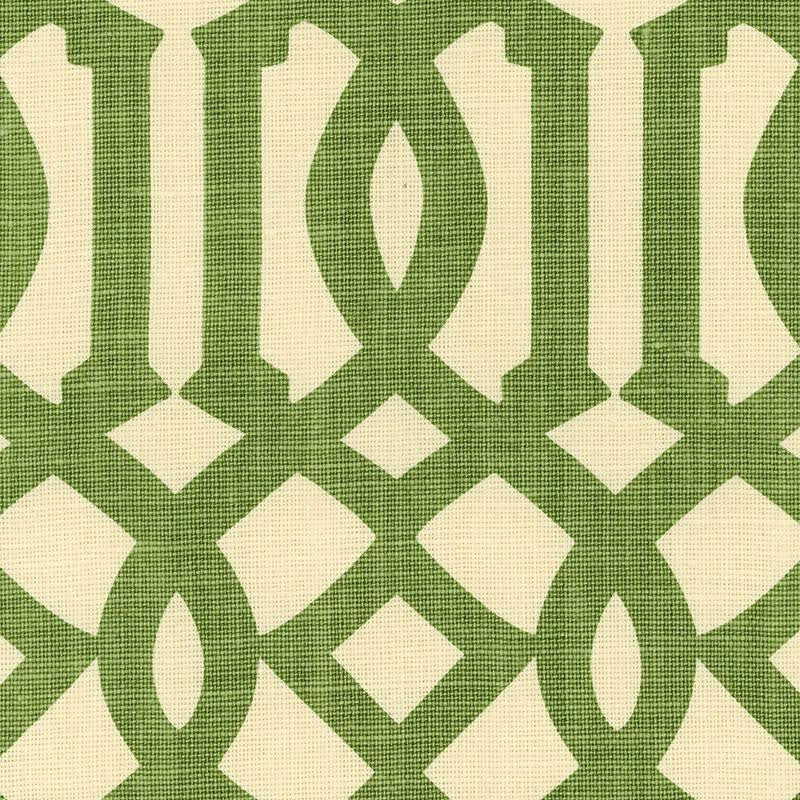 Imperial Trellis Treillage/Ivory 2643763 by Schumacher Designer Fabric Print Happy 6.75" - Swanky Fabrics -