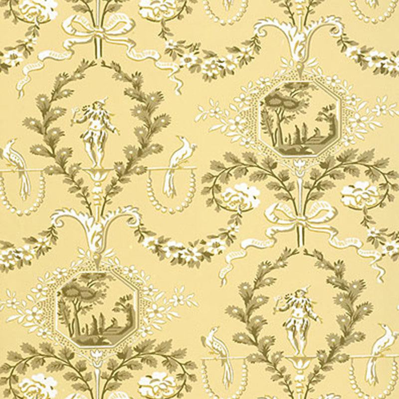 Jester Arabesque Sunlight 5004112 by Schumacher Designer Wallpaper Perennial Favorites 13.5" - Swanky Fabrics -