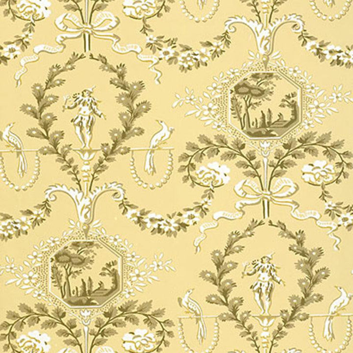 Jester Arabesque Sunlight 5004112 by Schumacher Designer Wallpaper Perennial Favorites 13.5" - Swanky Fabrics -