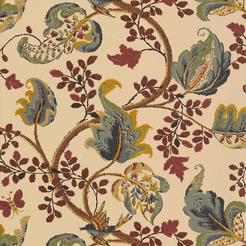Fox Hollow Document Natural 5004101 by Schumacher Wallpaper Perennial Favorites 27.0" - Fabric Carolina -
