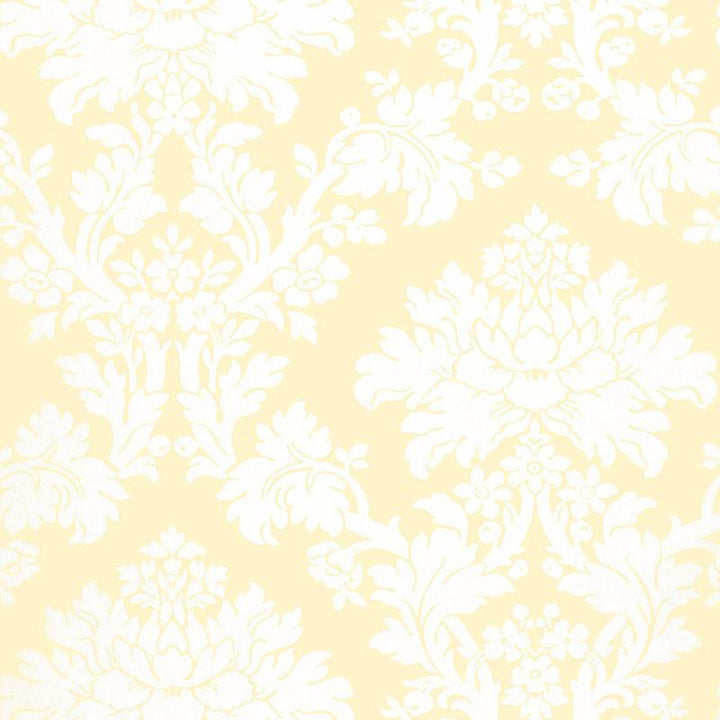 Tierni Damask Buttercup 5004461 by Schumacher Wallpaper Greenhouse 13.5" - Fabric Carolina -