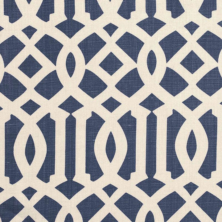 Imperial Trellis Ii Ivory / Navy 174411 by Schumacher Fabric Print Happy 6.0" - Fabric Carolina -