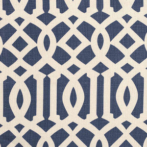 Imperial Trellis Ii Ivory / Navy 174411 by Schumacher Fabric
