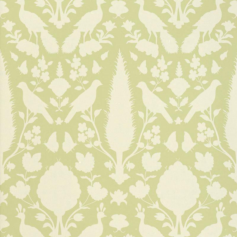 Chenonceau Sage 5004120 by Schumacher Wallpaper Exuberant Prints 13.5" - Fabric Carolina -