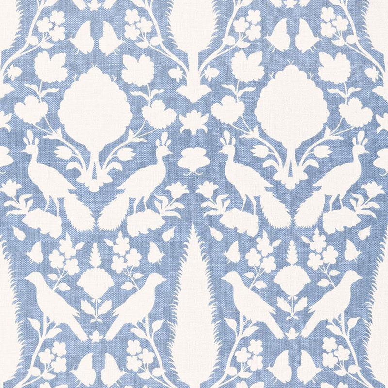 Chenonceau Sky 173567 by Schumacher Fabric Exuberant Prints 13.5" - Fabric Carolina -