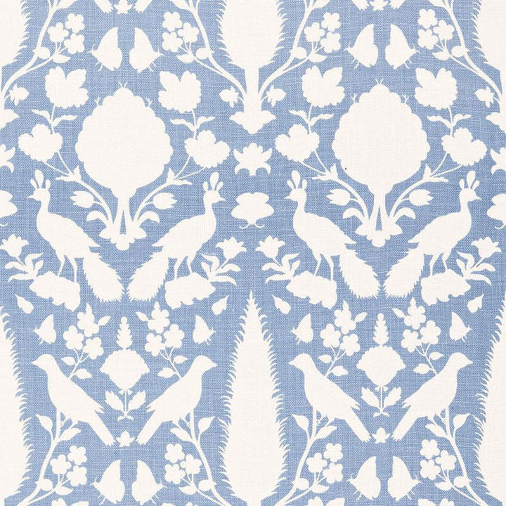 Chenonceau Sky 173567 by Schumacher Fabric Exuberant Prints 13.5" - Fabric Carolina -