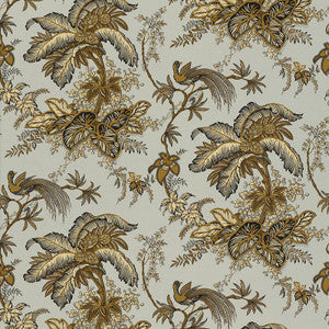 Coconut Grove Aqua & Tan 5004052 by Schumacher Wallpaper
