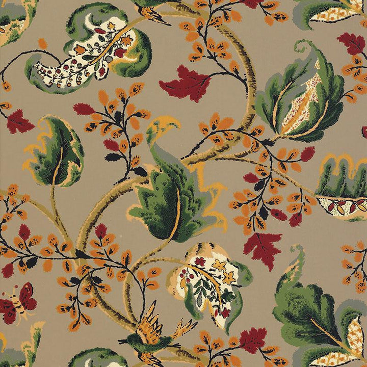 Fox Hollow Multi On Flannel 5004100 by Schumacher Designer Wallpaper Perennial Favorites 27.0" - Swanky Fabrics -