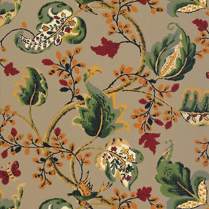 Fox Hollow Multi On Flannel 5004100 by Schumacher Wallpaper Perennial Favorites 27.0" - Fabric Carolina -