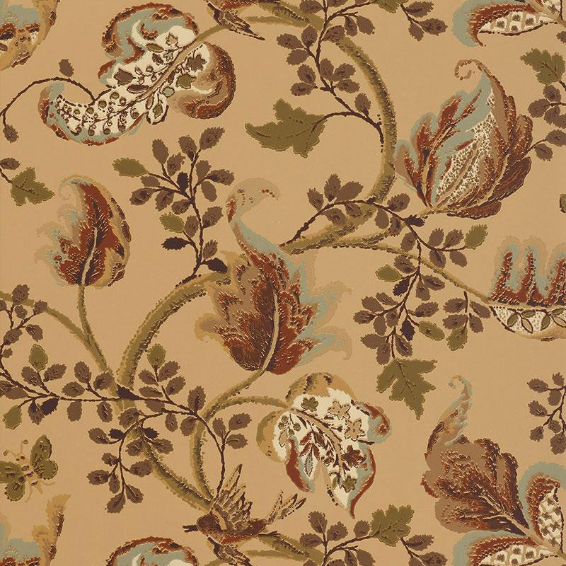 Fox Hollow Honey And Smoke 5004103 by Schumacher Wallpaper Perennial Favorites 27.0" - Fabric Carolina -
