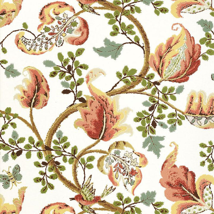 Fox Hollow Ivory 5004104 by Schumacher Wallpaper Perennial Favorites 27.0" - Fabric Carolina -