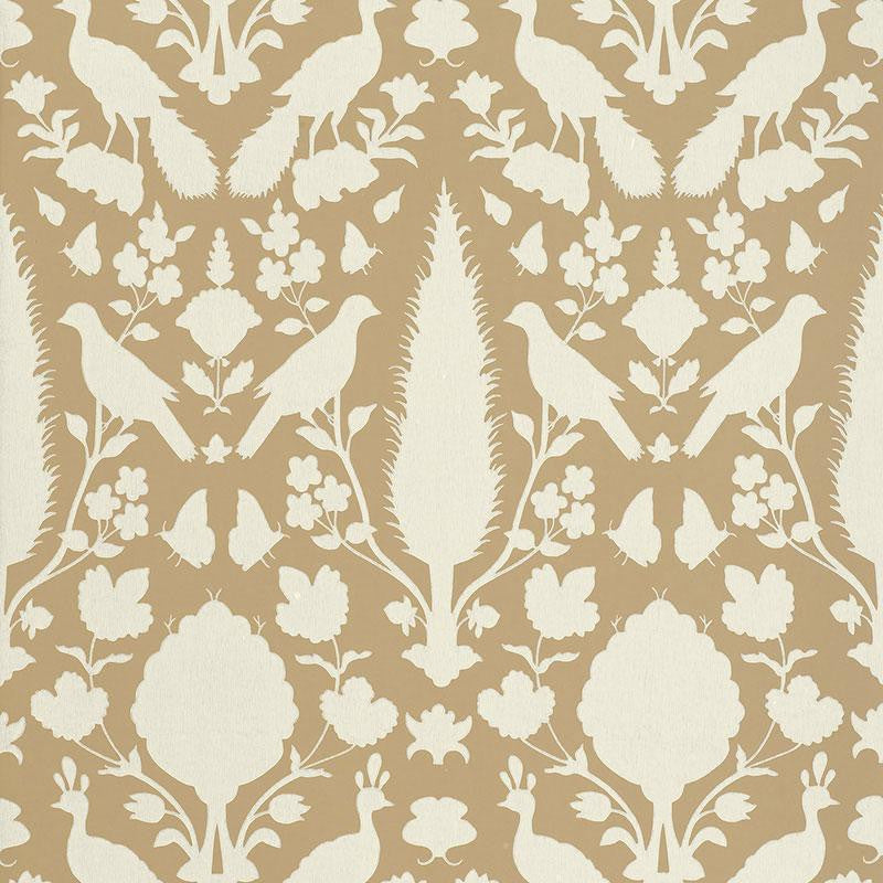 Chenonceau Fawn 5004121 by Schumacher Designer Wallpaper Exuberant Prints 13.5" - Swanky Fabrics -