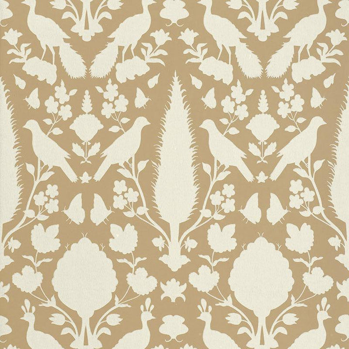 Chenonceau Fawn 5004121 by Schumacher Designer Wallpaper Exuberant Prints 13.5" - Swanky Fabrics -