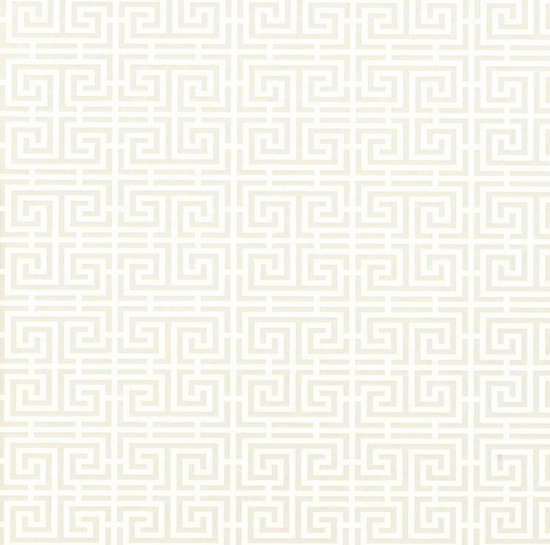 Chinois Fret Alabaster 5004160 by Schumacher Wallpaper Essential 6.12" - Fabric Carolina -