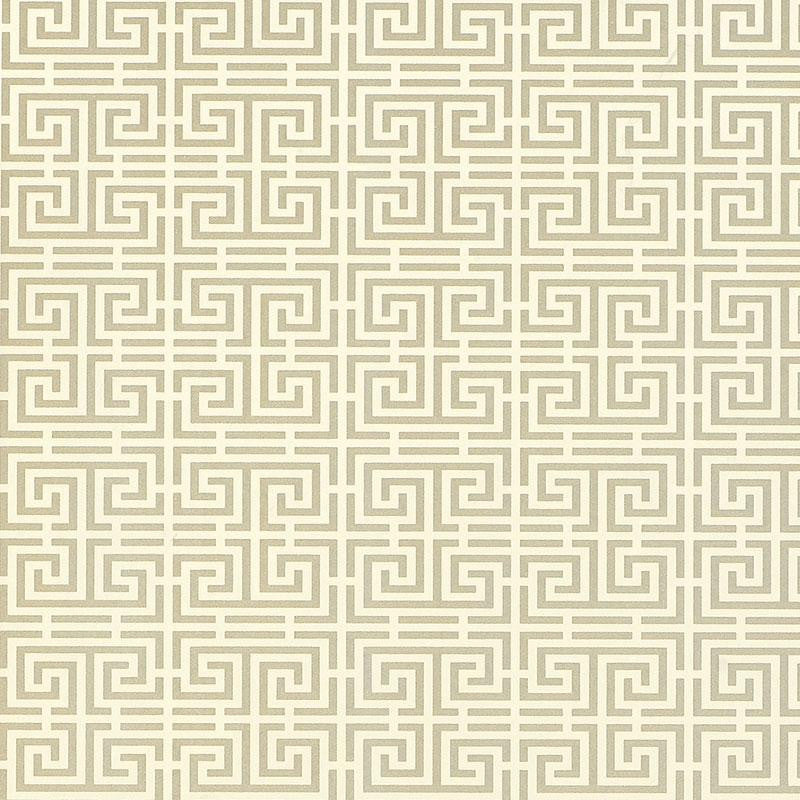Chinois Fret Pewter 5004162 by Schumacher Wallpaper Essential 6.12" - Fabric Carolina -