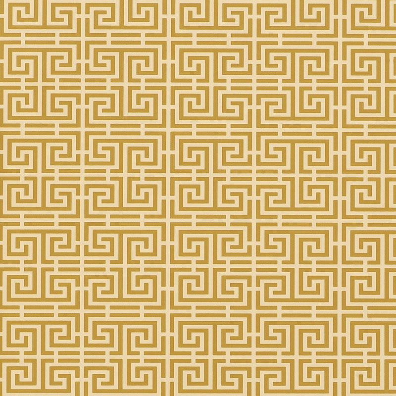 Chinois Fret Sand 5004164 by Schumacher Wallpaper Essential 6.12" - Fabric Carolina -