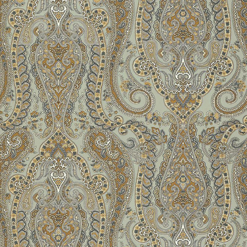 Isabella Paisley Mineral 5004180 by Schumacher Wallpaper Perennial Favorites 27.0" - Fabric Carolina -