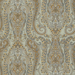 Isabella Paisley Mineral 5004180 by Schumacher Wallpaper