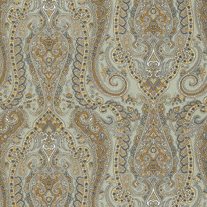 Isabella Paisley Mineral 5004180 by Schumacher Wallpaper