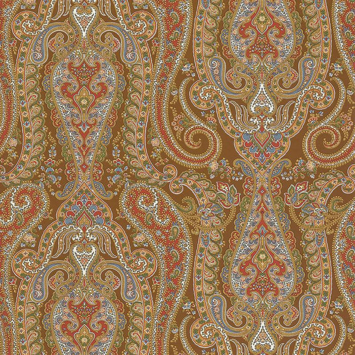 Isabella Paisley Mink 5004181 by Schumacher Designer Wallpaper Perennial Favorites 27.0" - Swanky Fabrics -