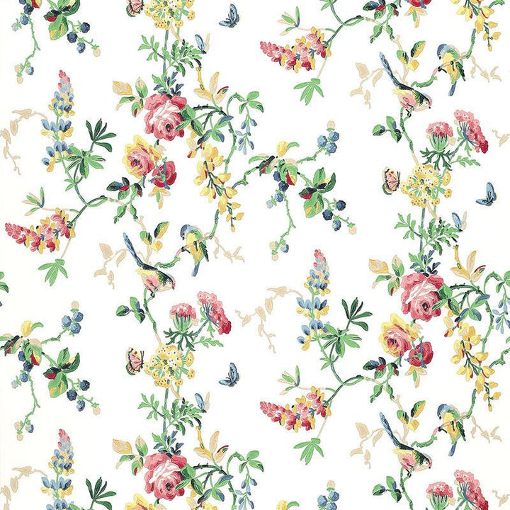 Chickadee Floral Primary 5004360 by Schumacher Wallpaper Greenhouse 27.0" - Fabric Carolina -