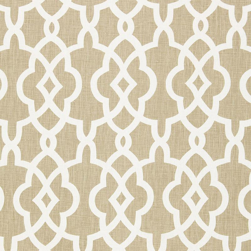 Summer Palace Fret Sand 174590 by Schumacher Fabric Classic Prints 27.0" - Fabric Carolina -
