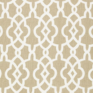 Summer Palace Fret Sand 174590 by Schumacher Fabric
