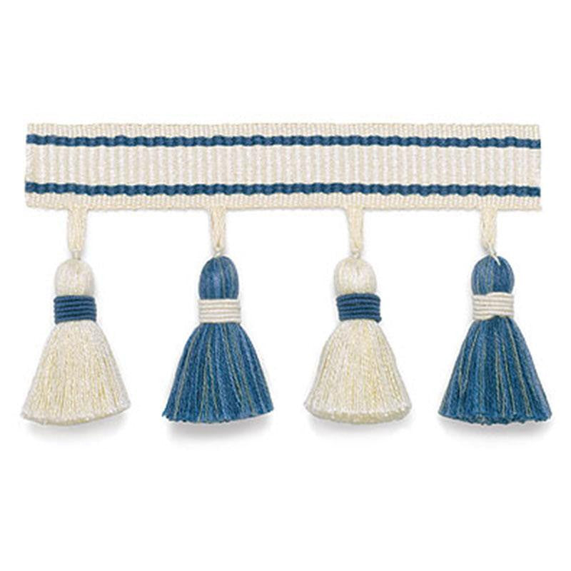 Merida Tassel Fringe Marine 63080 by Schumacher Designer Trim Plein Air Trimmings - Swanky Fabrics -