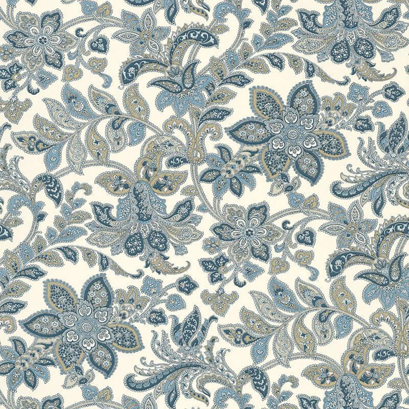 Corsini Paisley Porcelain 5004072 by Schumacher Designer Wallpaper Perennial Favorites 13.5" - Swanky Fabrics -