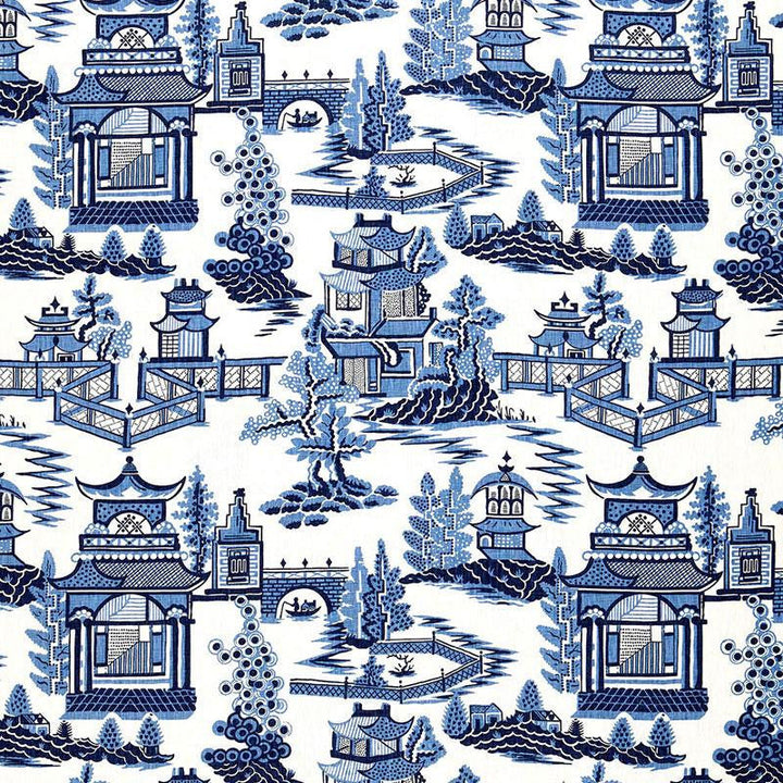 Nanjing Porcelain 174431 by Schumacher Designer Fabric Exuberant Prints 27.0" - Swanky Fabrics -