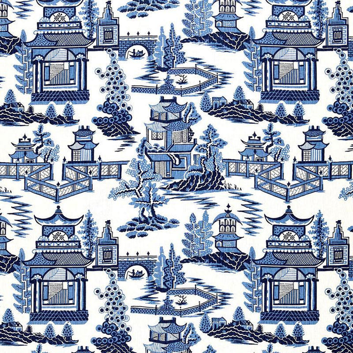 Nanjing Porcelain 174431 by Schumacher Fabric Exuberant Prints 27.0" - Fabric Carolina -