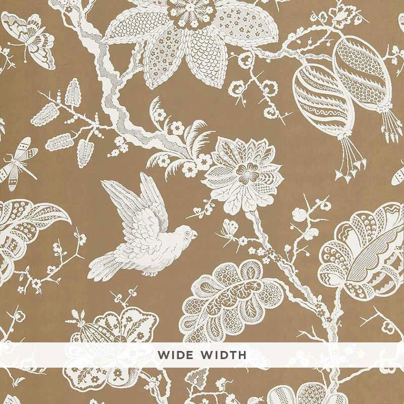 Bali Vine Mocha 5005002 by Schumacher Wallpaper Modern Nature 54.0" - Fabric Carolina -