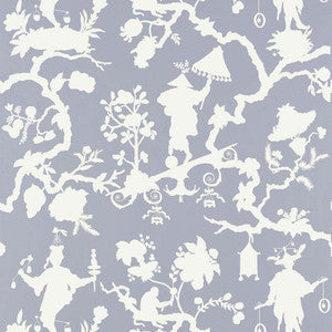 Shantung Silhouette Print Wisteria 5005152 by Schumacher Wallpaper