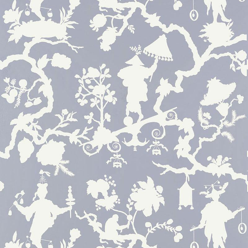 Shantung Silhouette Print Wisteria 5005152 by Schumacher Wallpaper Exuberant Prints 27.0" - Fabric Carolina -