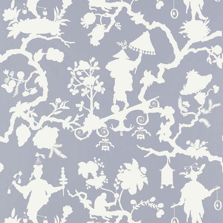 Shantung Silhouette Print Wisteria 5005152 by Schumacher Wallpaper Exuberant Prints 27.0" - Fabric Carolina -