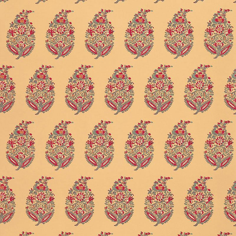 Rajasthan Paisley Jewel 5004470 by Schumacher Wallpaper Greenhouse 4.5" - Fabric Carolina -