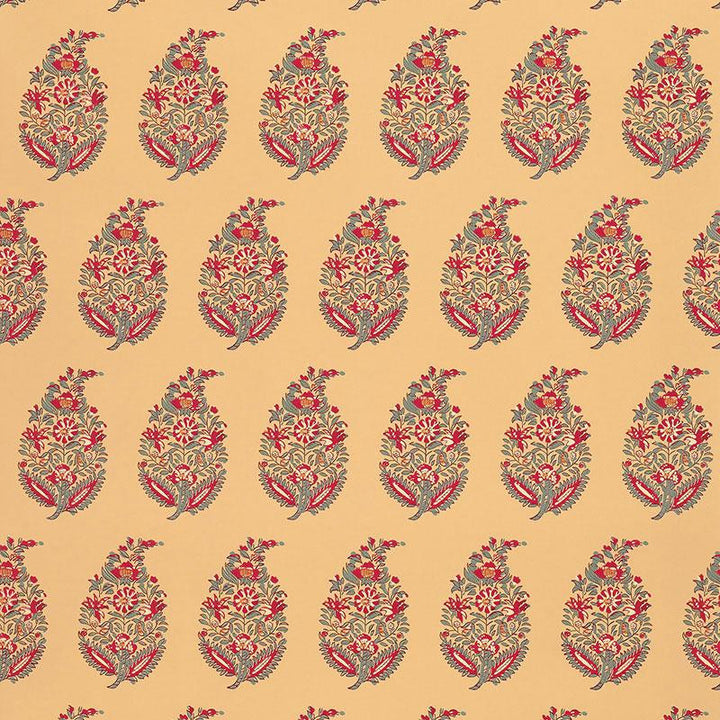 Rajasthan Paisley Jewel 5004470 by Schumacher Wallpaper Greenhouse 4.5" - Fabric Carolina -