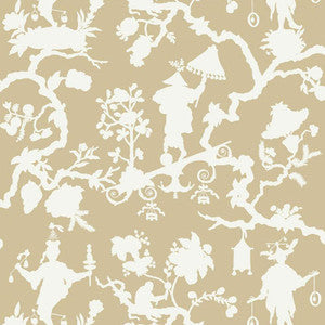 Shantung Silhouette Print Sand 5005150 by Schumacher Wallpaper