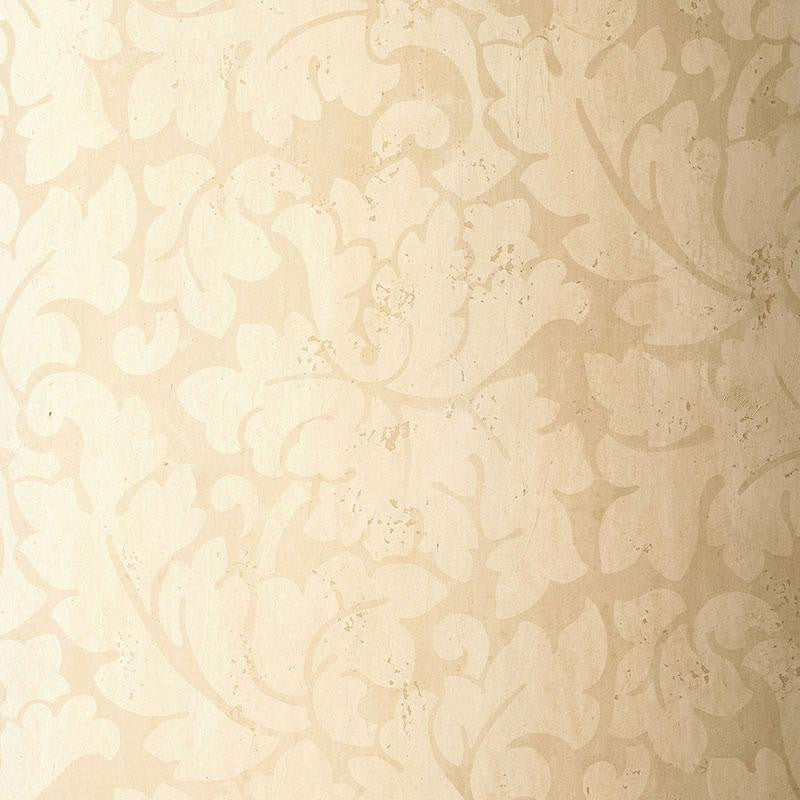 Tolomei Damask Cream 5003690 by Schumacher Designer Wallpaper Palazzo 13.5" - Swanky Fabrics -