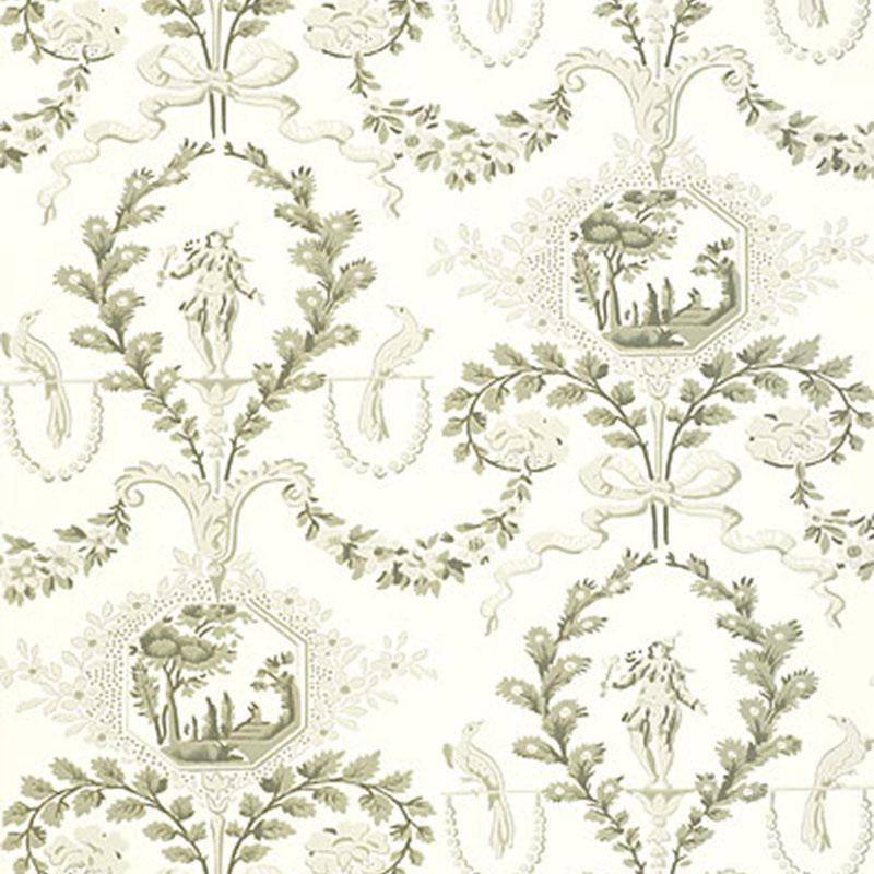 Jester Arabesque Grisaille 5004110 by Schumacher Designer Wallpaper Perennial Favorites 13.5" - Swanky Fabrics -