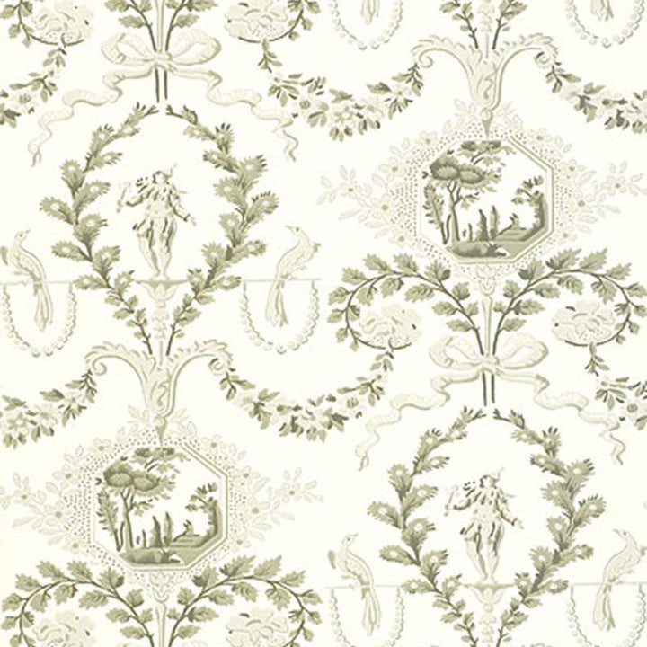 Jester Arabesque Grisaille 5004110 by Schumacher Designer Wallpaper Perennial Favorites 13.5" - Swanky Fabrics -