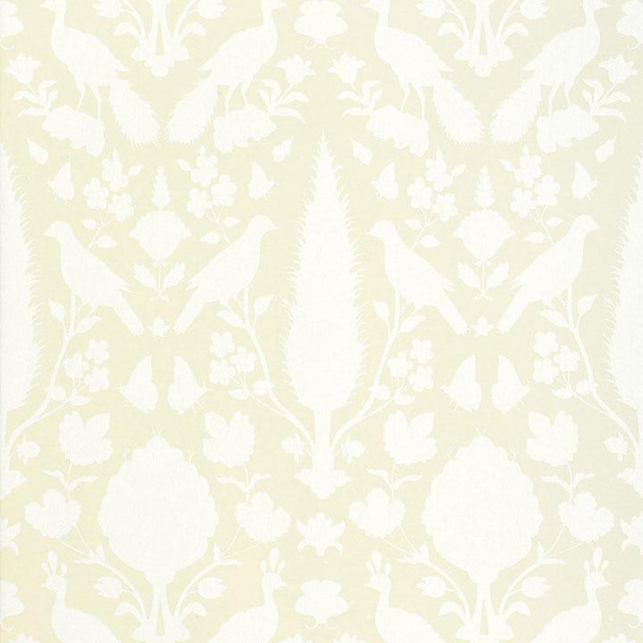 Chenonceau Bisque 5004124 by Schumacher Wallpaper Exuberant Prints 13.88" - Fabric Carolina -