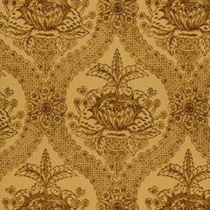 Haddon Hall Damask Umber 5004171 by Schumacher Wallpaper