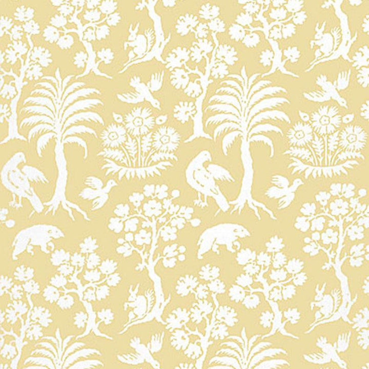 Palm Damask Sunlight 5004351 by Schumacher Designer Wallpaper Greenhouse 13.5" - Swanky Fabrics -