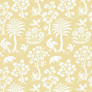 Palm Damask Sunlight 5004351 by Schumacher Wallpaper