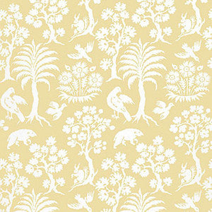 Palm Damask Sunlight 5004351 by Schumacher Wallpaper