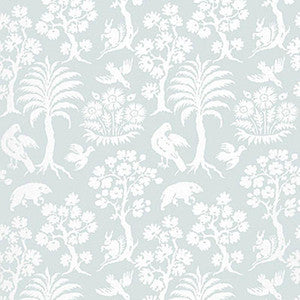 Palm Damask Sky 5004353 by Schumacher Wallpaper